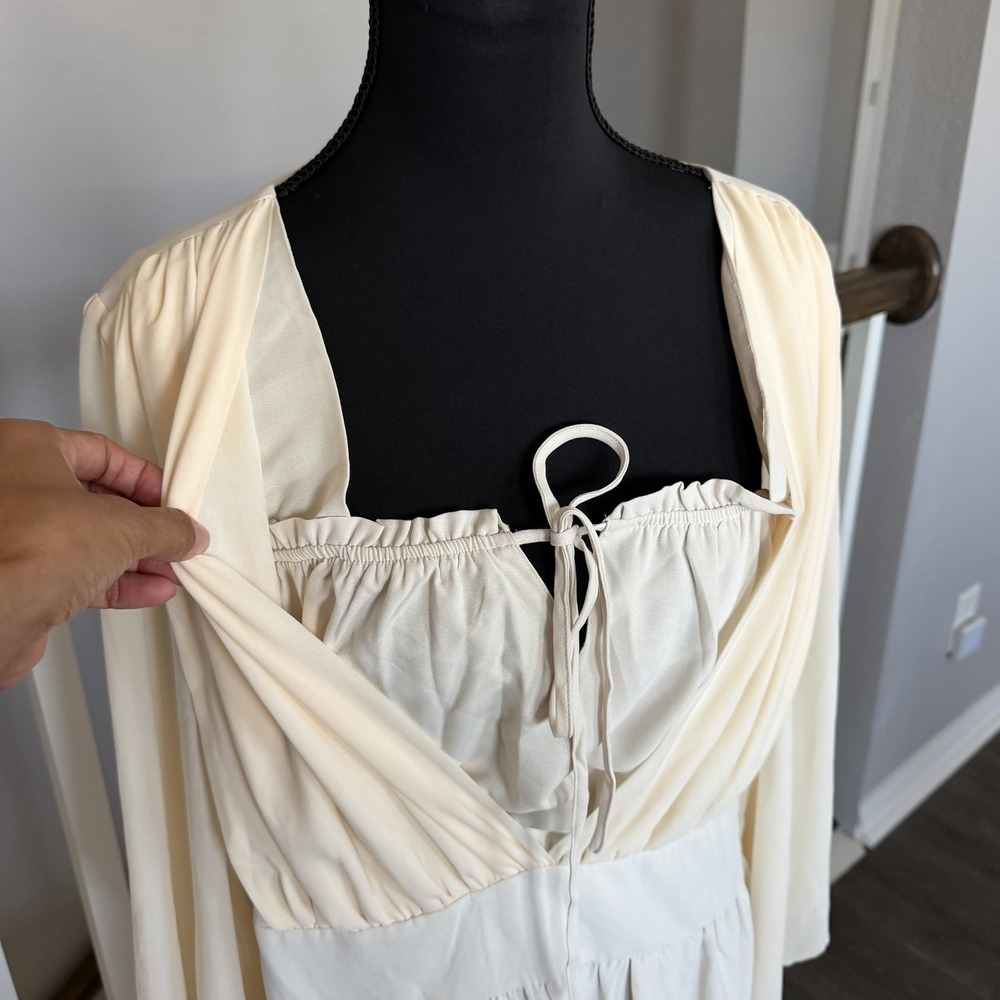 Scarlet Darkness NWT Renaissance Victorian Dress 2XL Beige Festival Milkmaid - Picture 4 of 13